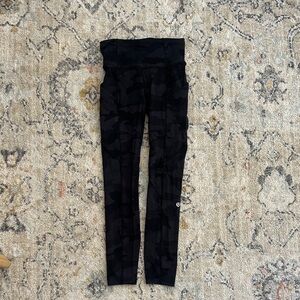 lululemon athletica fast and free black multicam tight 0